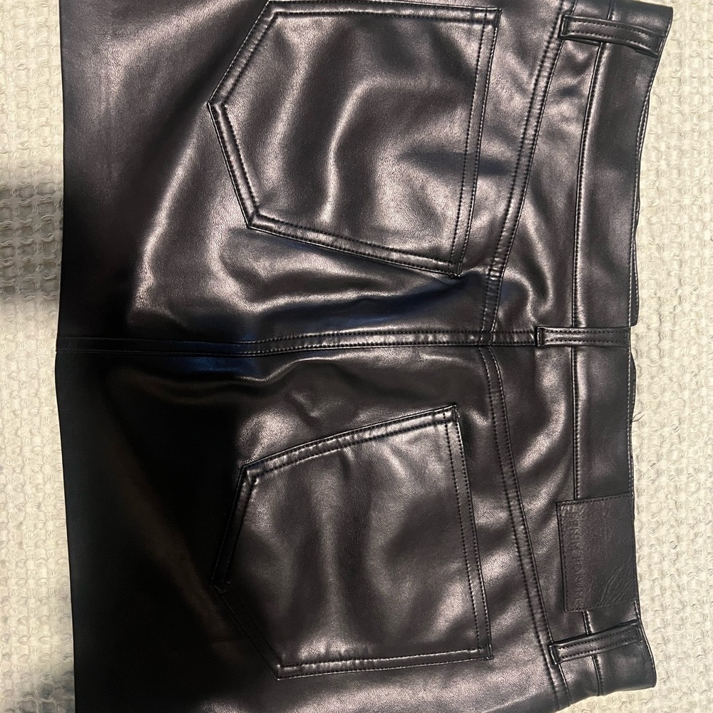 Aritzia Black Vegan Leather Mini Skirt